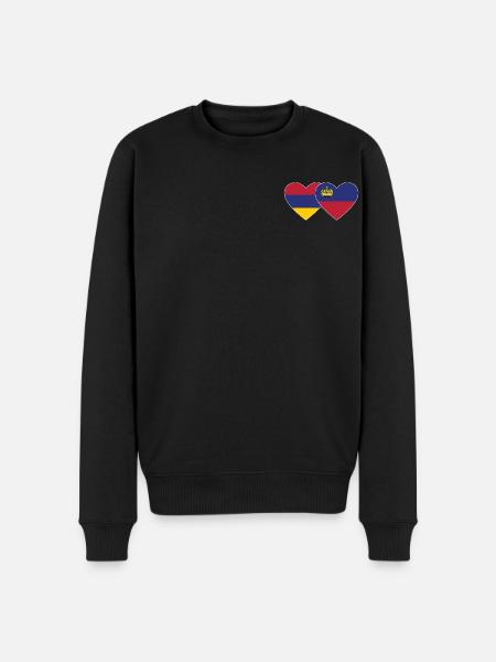 Armenia Liechtenstein Flag Heart - Men's Premium Organic Jumper - black