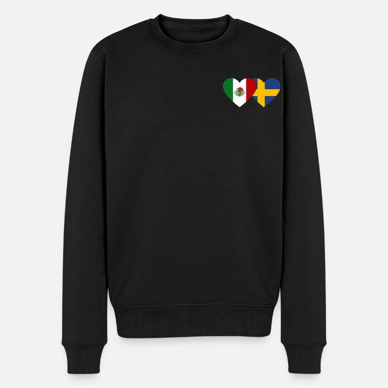 Mexique Suède Flag Heart - Pull Premium bio Homme - noir