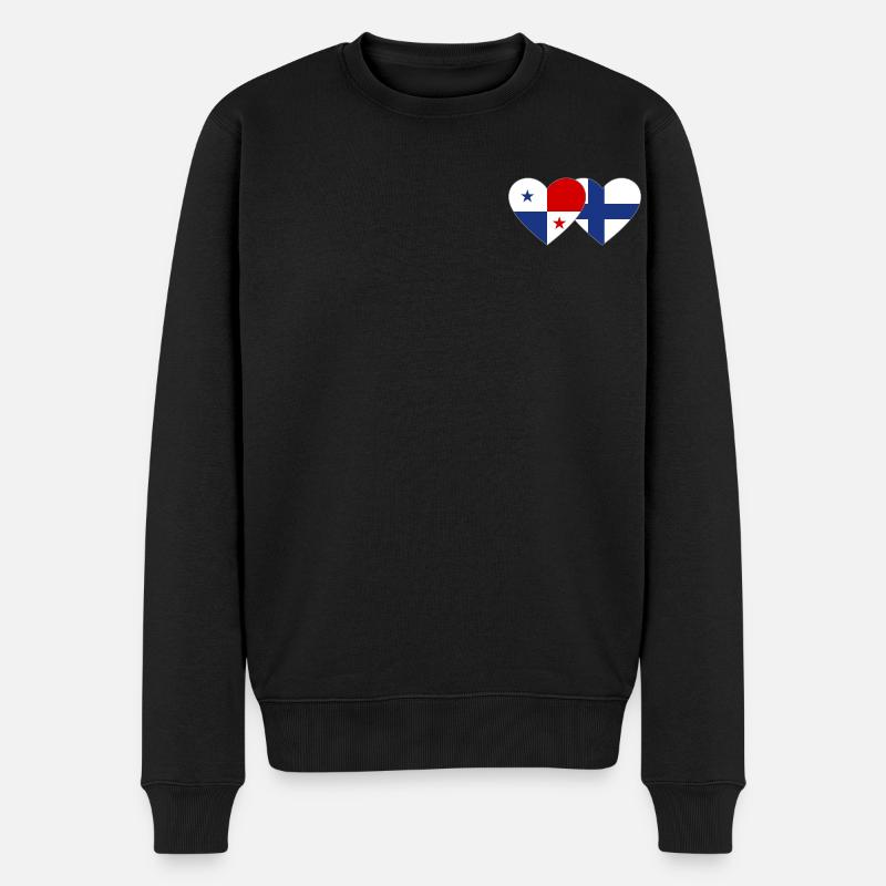 Panama Finlande Flag Heart - Pull Premium bio Homme - noir