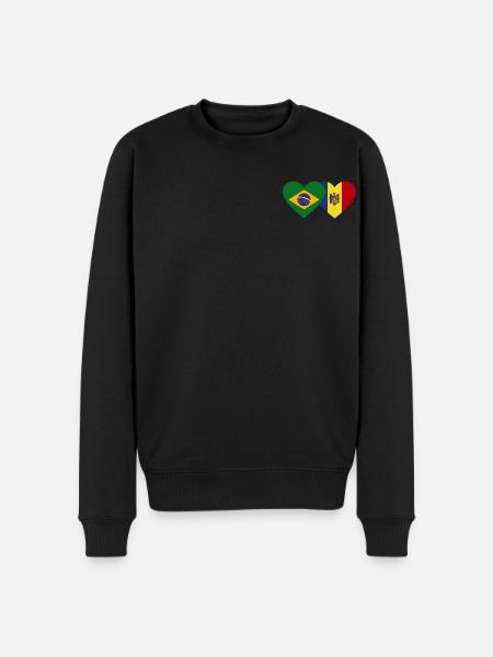 Brazil Andorra Flag Heart - Men's Premium Organic Jumper - black