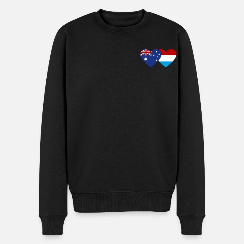 Australie Luxembourg Flag Heart - Pull Premium bio Homme - noir