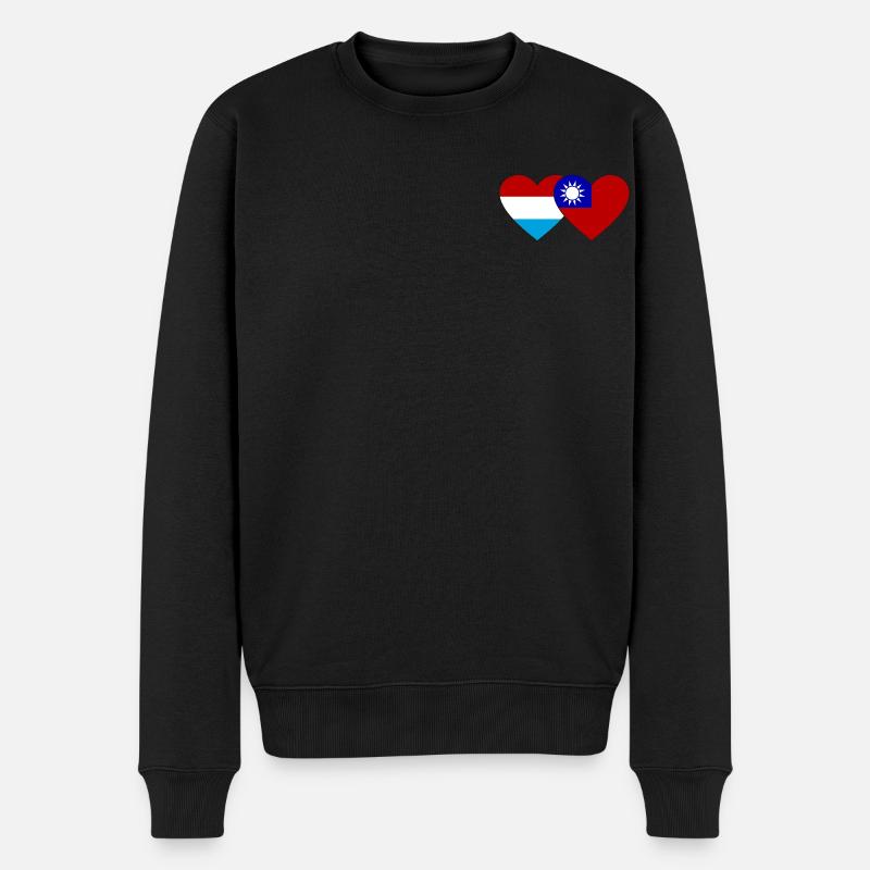Luxembourg Taiwan Flag Heart - Pull Premium bio Homme - noir