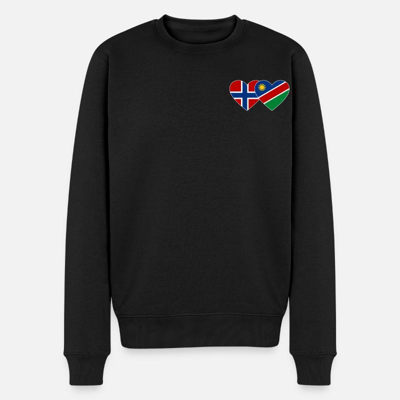 Norway Namibia Flag Heart - Men's Premium Organic Jumper - black