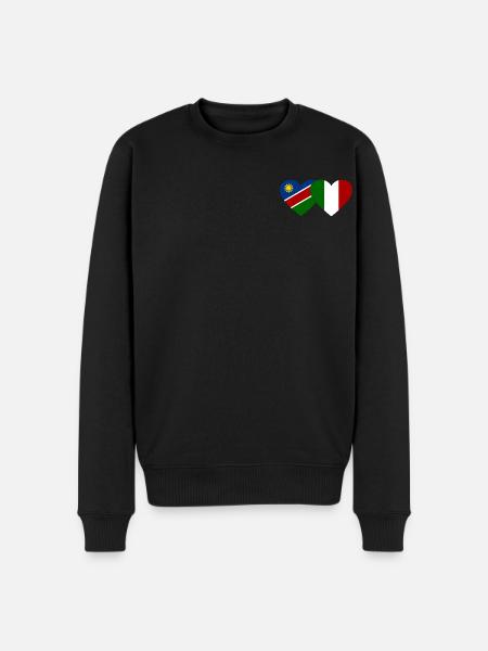 Namibia Italy Flag Heart - Men's Premium Organic Jumper - black