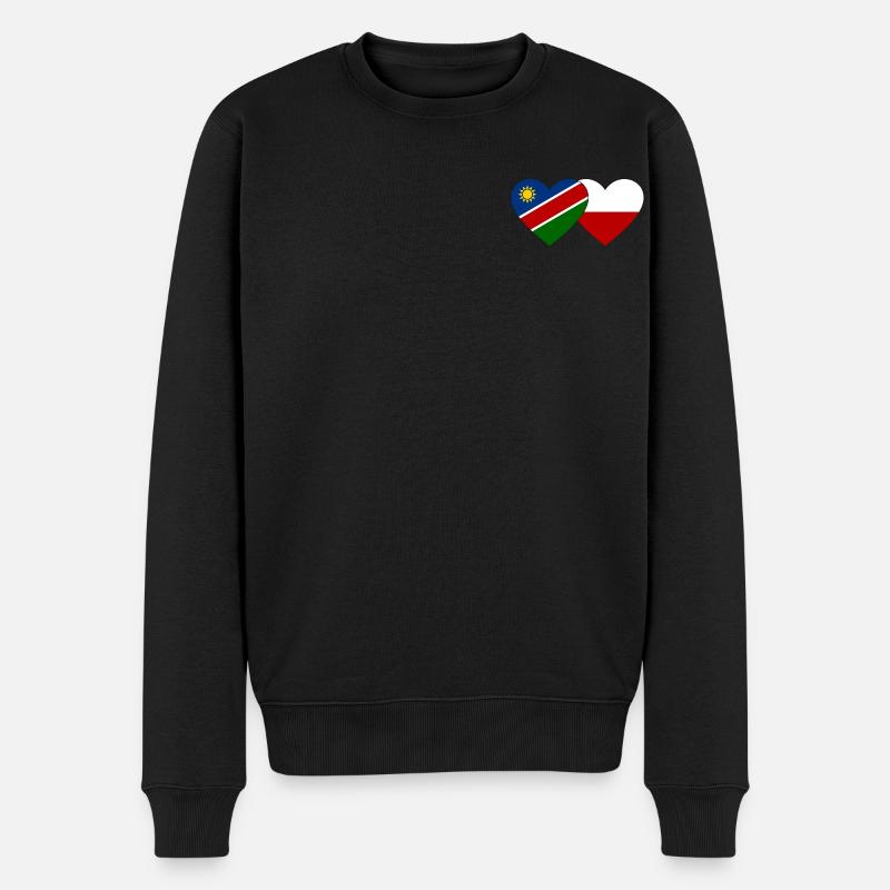 Namibie Pologne Flag Coeur - Pull Premium bio Homme - noir