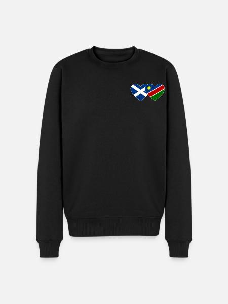 Scotland Namibia Flag Heart - Men's Premium Organic Jumper - black