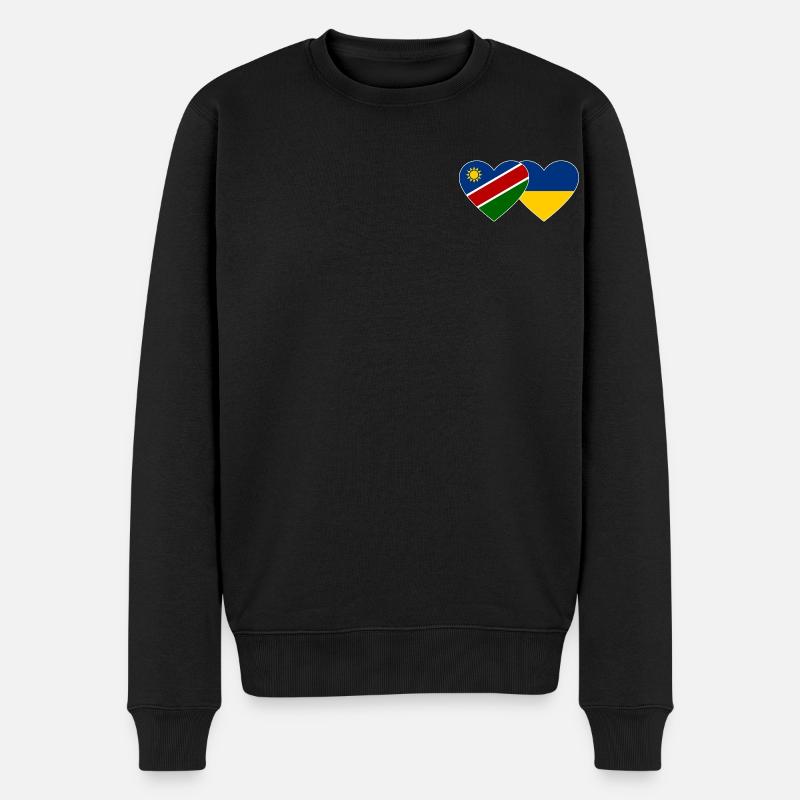 Namibie Ukraine Flag Coeur - Pull Premium bio Homme - noir