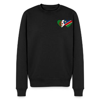 Algeria Namibia Flag Heart - Men's Premium Organic Jumper - black - Front - Nico (187cm)