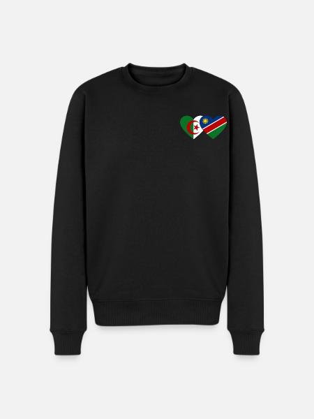 Algeria Namibia Flag Heart - Men's Premium Organic Jumper - black