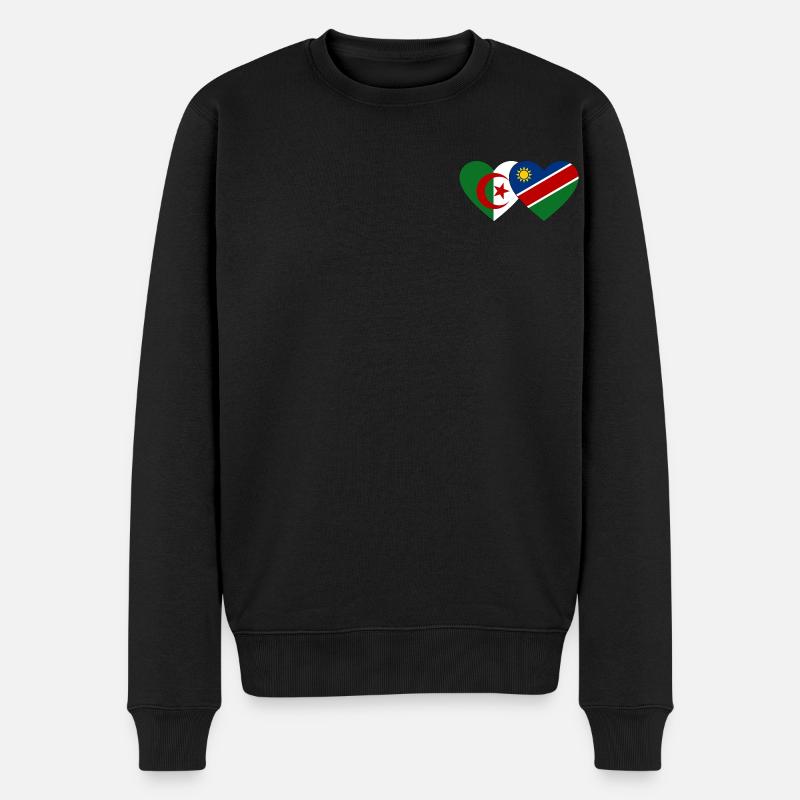 Algérie Namibie Flag Heart - Pull Premium bio Homme - noir