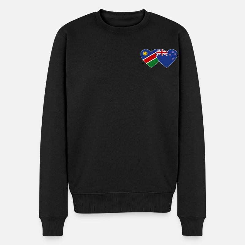 Tunisie Nouvelle-Zélande Flag Heart - Pull Premium bio Homme - noir