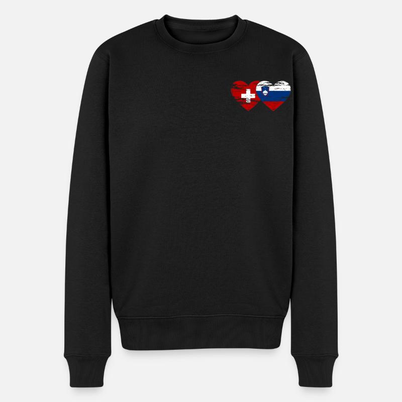 Suisse Slovénie drapeau utilisé - Pull Premium bio Homme - noir