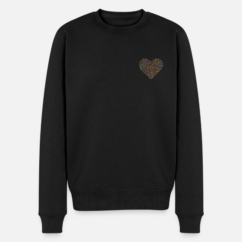 Coeur de confettis - Pull Premium bio Homme - noir