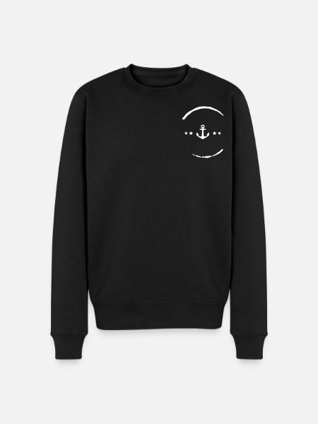 Anker im Kreis - Männer Premium Bio Pullover - Schwarz