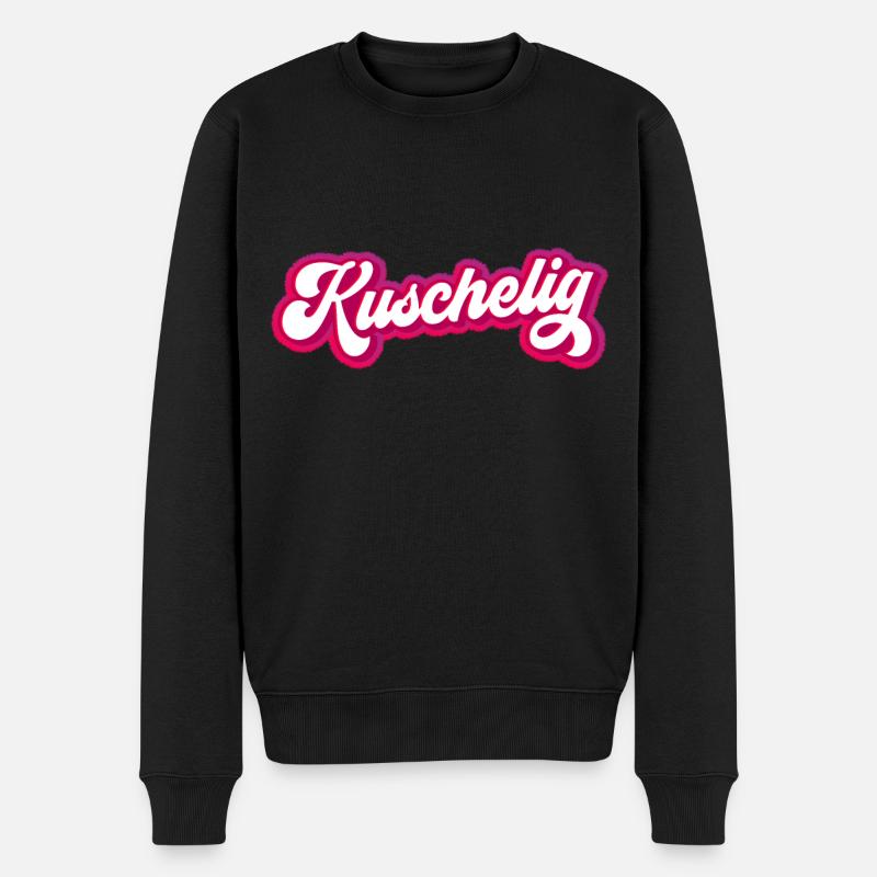 kuschelig - Männer Premium Bio Pullover - Schwarz