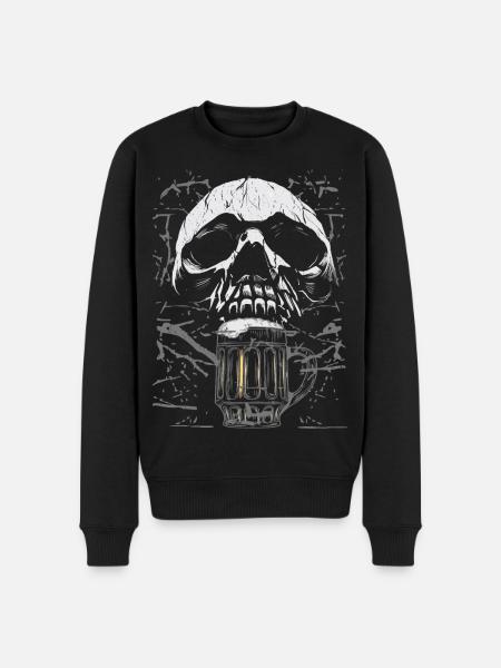 Skull Beer Mug Gothic - Men's Premium Organic Jumper - black