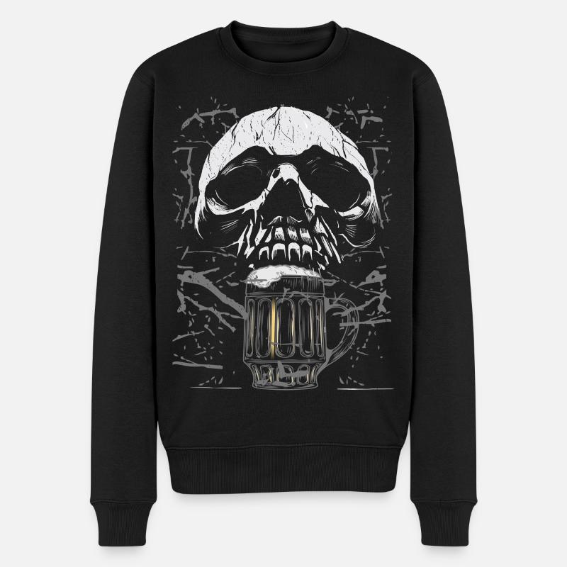 Chope à bière crâne gothique - Pull Premium bio Homme - noir