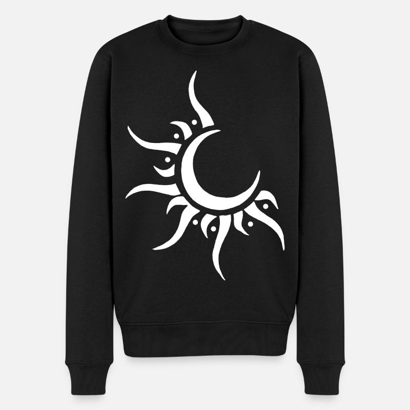 Soleil et lune blanc - Pull Premium bio Homme - noir