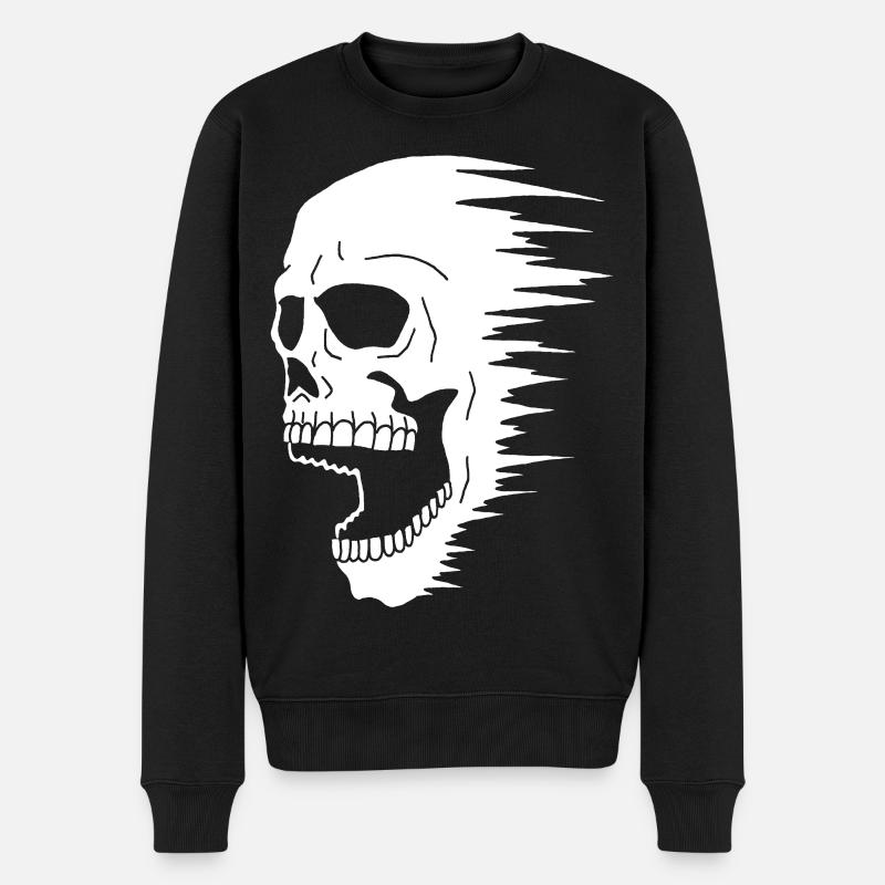 Schädel und Geschwindigkeit - Männer Premium Bio Pullover - Schwarz