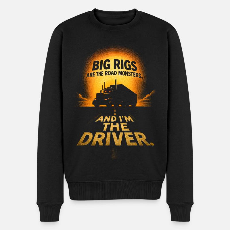 Big Rigs Road Monsters Fahrer - Männer Premium Bio Pullover - Schwarz