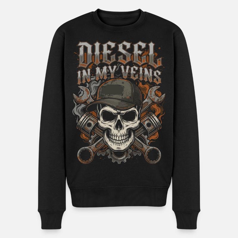 Mécanicien diesel, chauffeur de camion, routier. - Pull Premium bio Homme - noir