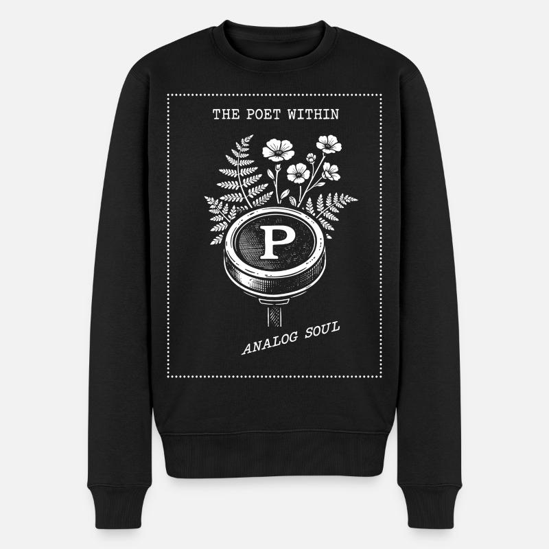 Der Poet In Dir. Analog Seele - Männer Premium Bio Pullover - Schwarz