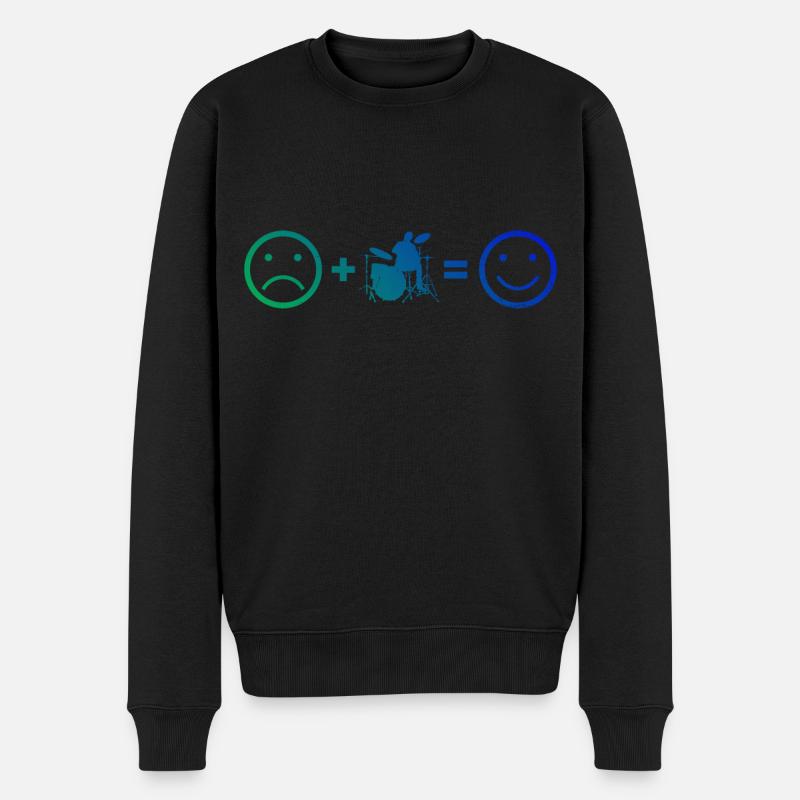 Perkussionist Schlagzeug Drummer Schlagzeugspielen - Männer Premium Bio Pullover - Schwarz