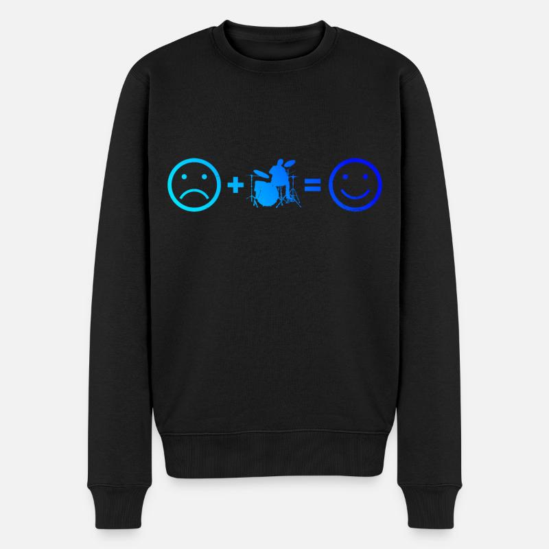 Herren Schlagzeug Schlagzeuger Perkussionist - Männer Premium Bio Pullover - Schwarz