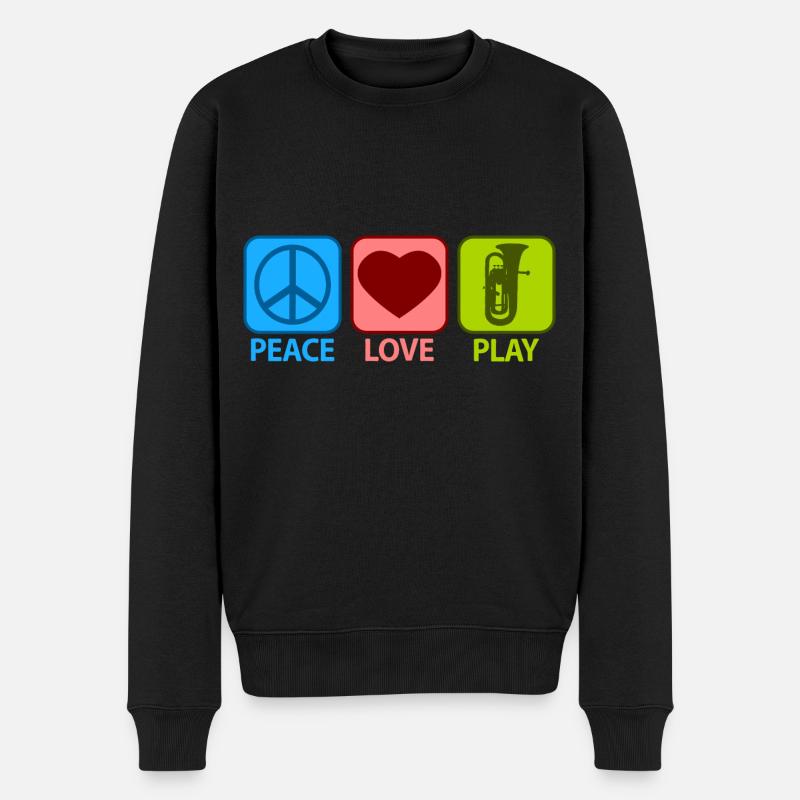 Euphonium Euphonist Mama Mom Sprüche Lustige Peace - Männer Premium Bio Pullover - Schwarz