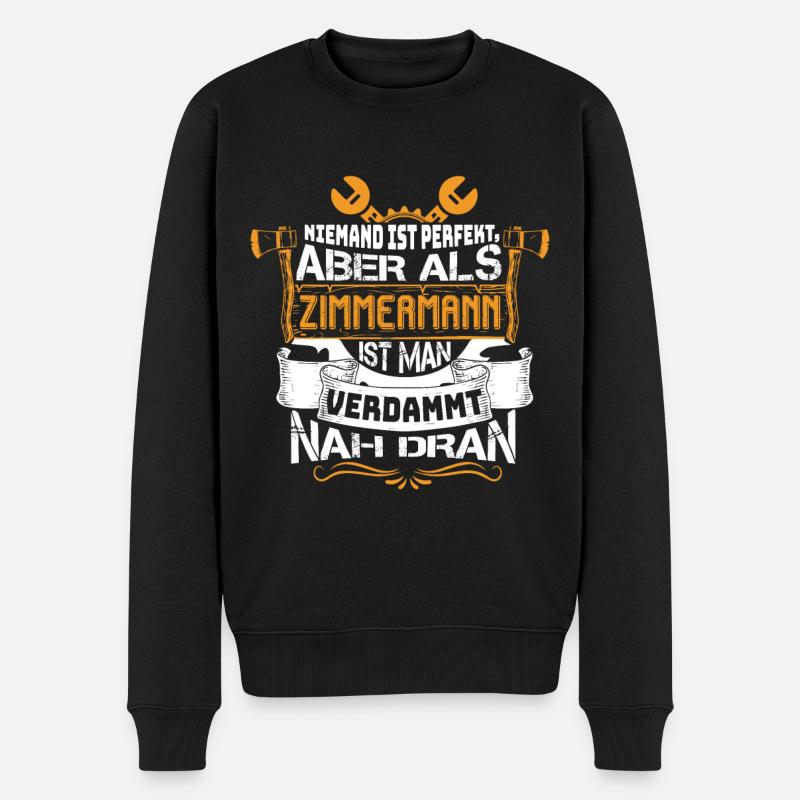 Zimmerer Zimmermann Zimmerei Schreiner Handwerker - Männer Premium Bio Pullover - Schwarz
