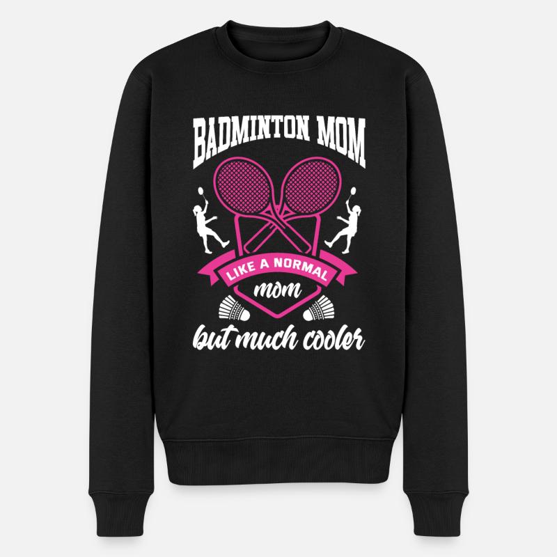 Badminton Mutter Federball Badmintonspieler - Männer Premium Bio Pullover - Schwarz