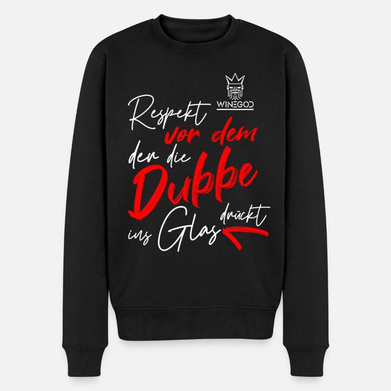 Winegod lustiger Spruch - Männer Premium Bio Pullover - Schwarz