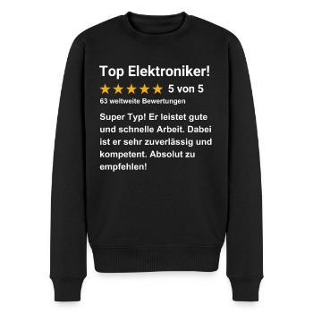Top Elektroniker - Männer Premium Bio Pullover - Schwarz - Vorne - Nico (187cm)