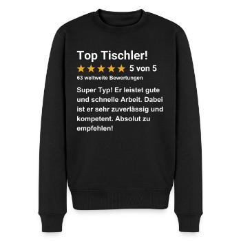Top Tischler - Männer Premium Bio Pullover - Schwarz - Vorne - Nico (187cm)