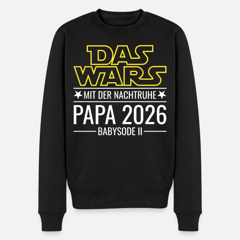 Papa 2026 - Das wars mit der Nachtruhe Babysode 2 - Männer Premium Bio Pullover - Schwarz