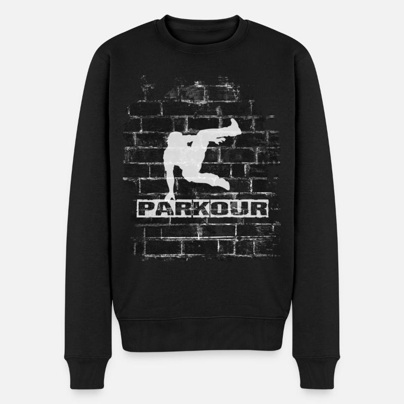 Parkour - Männer Premium Bio Pullover - Schwarz