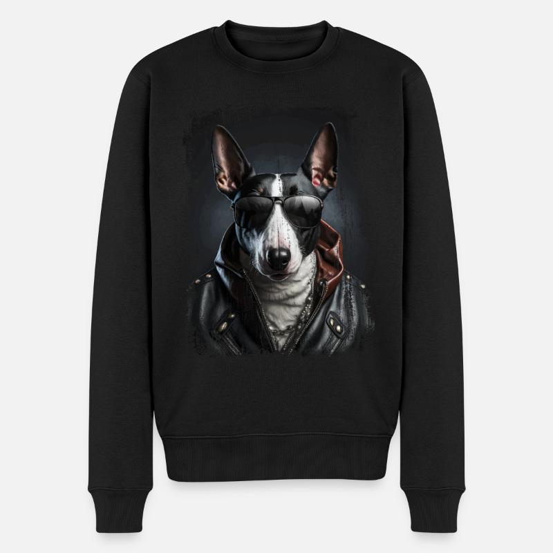 cooler Bullterrier - Männer Premium Bio Pullover - Schwarz