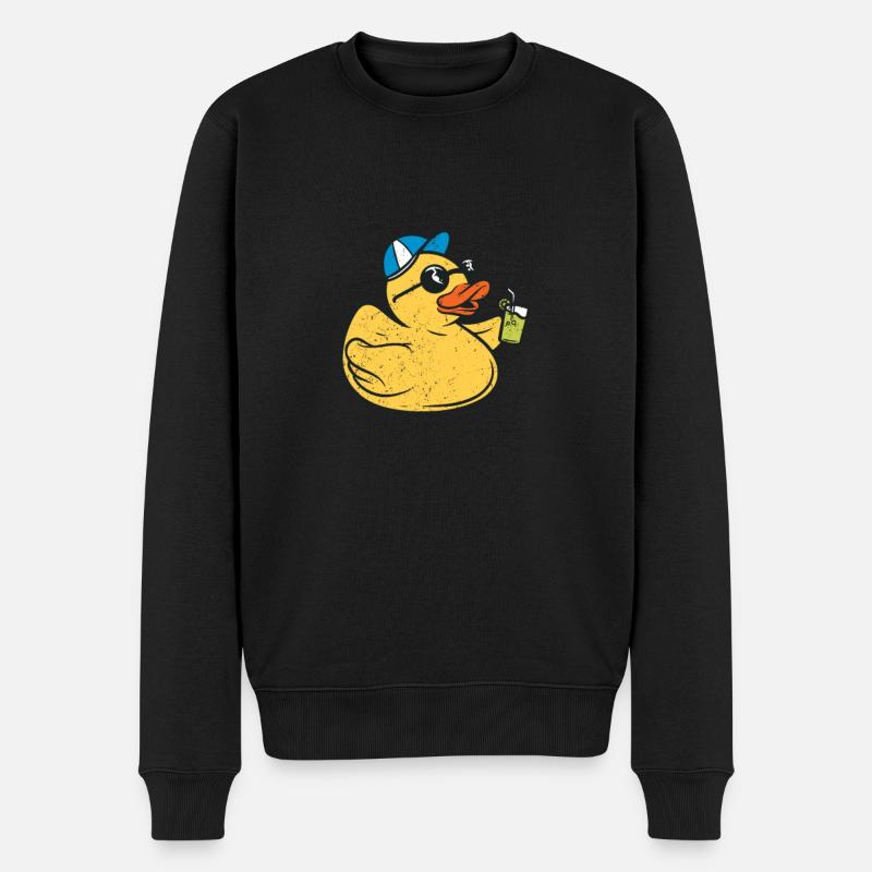 Badeente Enten Qietscheente Badewanne Geschenk - Männer Premium Bio Pullover - Schwarz