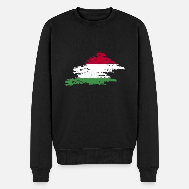 Ungarn Ungarisch Ungarische Flagge - Männer Premium Bio Pullover - Schwarz