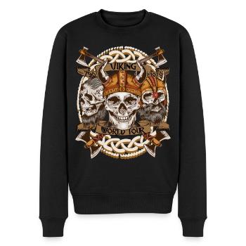 World Tour Shirt – Viking Skull Design Celts - Men's Premium Organic Jumper - black - Front - Nico (187cm)