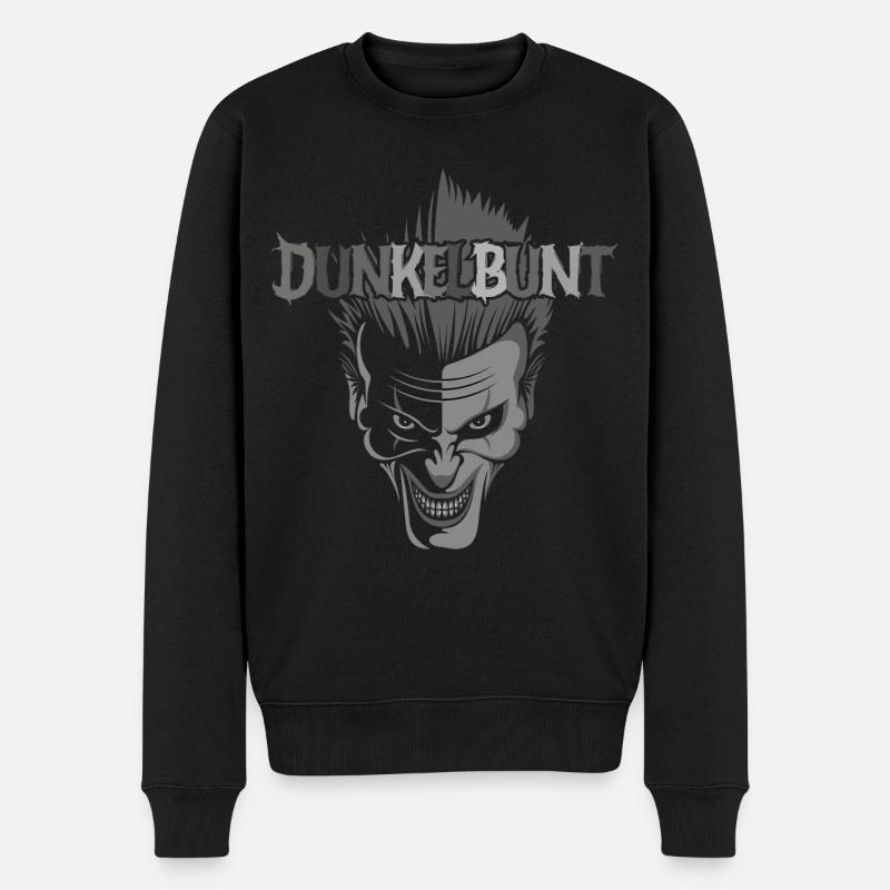 Dunkelbunt - Männer Premium Bio Pullover - Schwarz