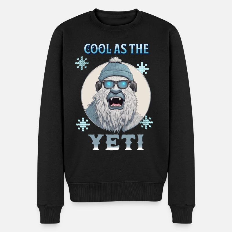Cool as the Yeti - Männer Premium Bio Pullover - Schwarz
