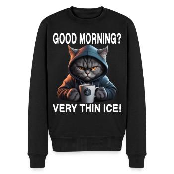 Guten Morgen Sehr dünnes Eis - Männer Premium Bio Pullover - Schwarz - Vorne - Nico (187cm)