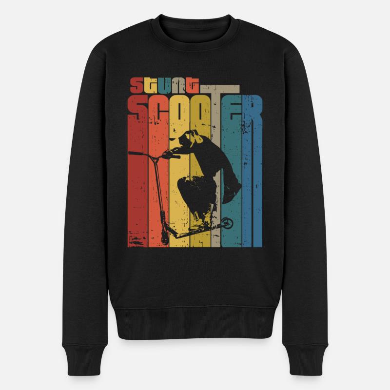 Scooter cascade vintage - Pull Premium bio Homme - noir