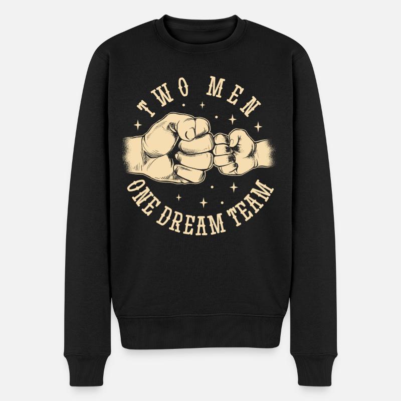 Vater und Sohn - zwei Männer ein Traumpaar - Papa - Männer Premium Bio Pullover - Schwarz