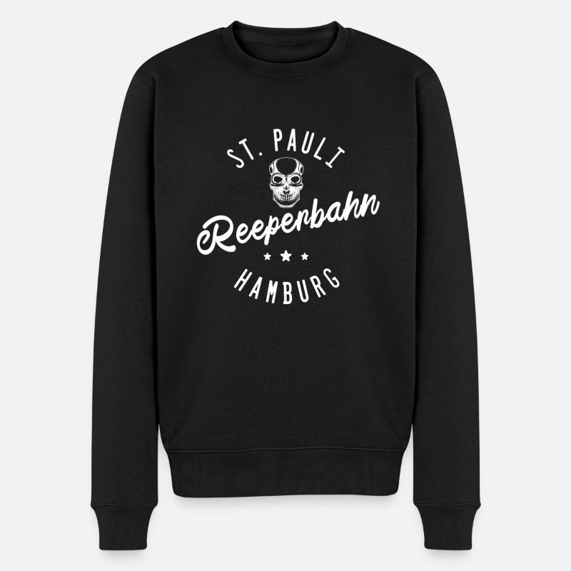 St. Pauli Hamburg Reeperbahn Millerntor - Männer Premium Bio Pullover - Schwarz