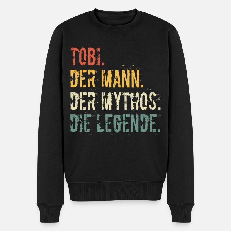 Vorname Tobi Der Mann Der Mythos Die Legende - Männer Premium Bio Pullover - Schwarz