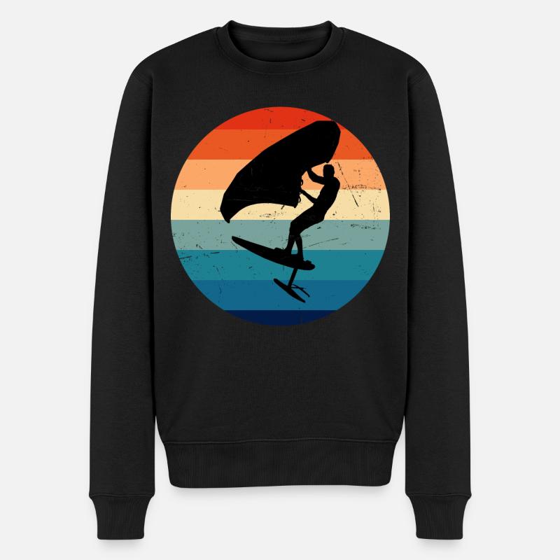 Hommes femmes wingsurf foilwing wingfoil - Pull Premium bio Homme - noir