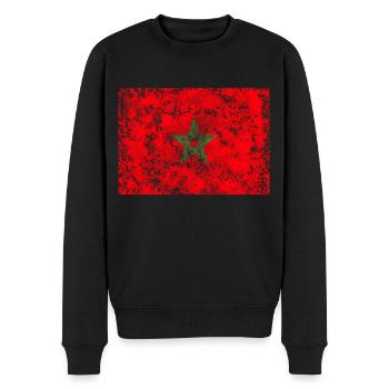 Drapeau vintage du Maroc - Pull Premium bio Homme - noir - Devant - Nico (187cm)