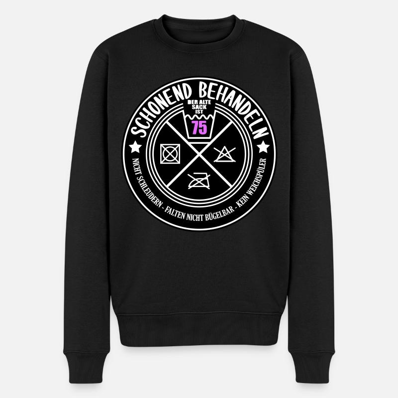 Schonend behandeln Sack 75 | Farben änderbar - Männer Premium Bio Pullover - Schwarz